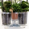 Witte orchideeënset in Cotton Basket incl waterreservoir