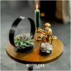 Echeveria Lilacina op Deco tafelstandaard