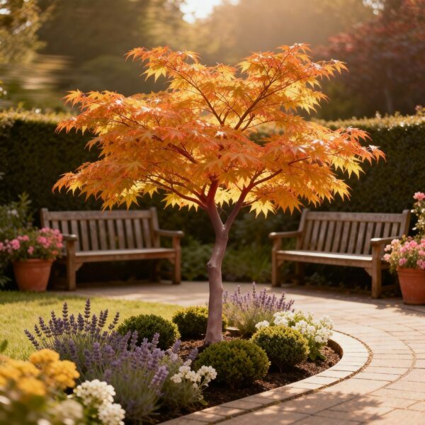 Acer palmatum Sangokaku - Groen - Bladverliezend - Weing Onderhoud