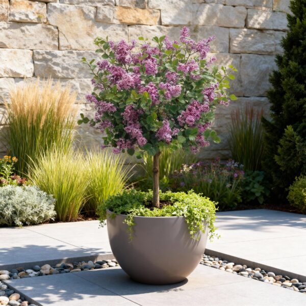 thumbnail_6000-192.jpg Plant op Stam- Syringa meyeri Palibin - Terras Plant - Bladverliezend - Winterhard- Paarse Bloem
