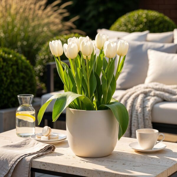 Bloembollen - Tulp Triumph White - Wit - 15 stuks - Bolmaat 11/12