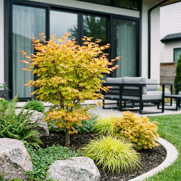 Acer palmatum Summergold - Japanse Esdoorn - Bladverliezend - Geel