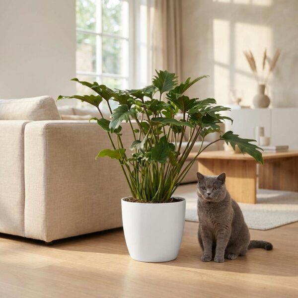 thumbnail_6000-42.jpg Philodendron - Philodendron Xanadu - Groen - Weinig onderhoud - met Potter Wit