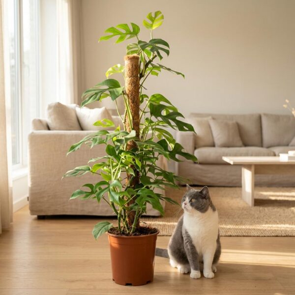 thumbnail_6000-47.jpg Mini Gatenplant - Monstera Minima Mosstok - Groen - Weinig onderhoud - met Potter Wit