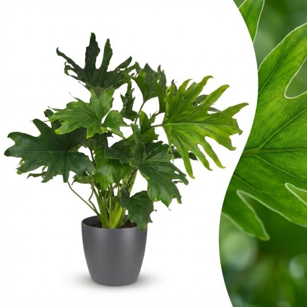 thumbnail_6000-76.jpg Philodendron - Philodendron Lickety split - Groen - Weinig onderhoud - met Potter Grijs