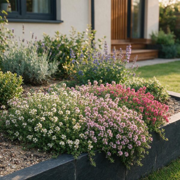 thumbnail_6000-1111.jpg Thymus Tricolour - Tym - Bodembedenkend - Roze - Rood - Wit - 6 Planten