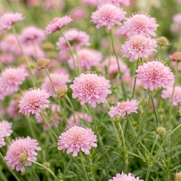 thumbnail_6000-1447.jpg Scabiosa col. Pink Mist - Duifkruid - Bijen en Vlinderlokkers - Roze - 12 Planten