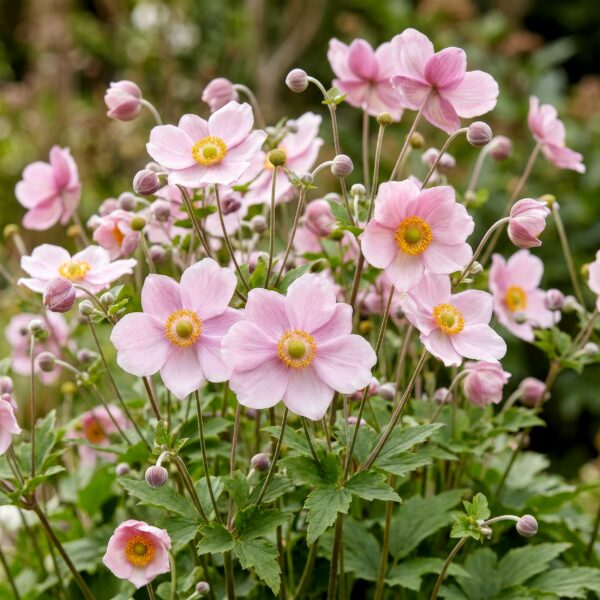 Anemone hybr. Kön. Charlotte - Herfst Anemoon - Schaduw - Roze - 3 Planten