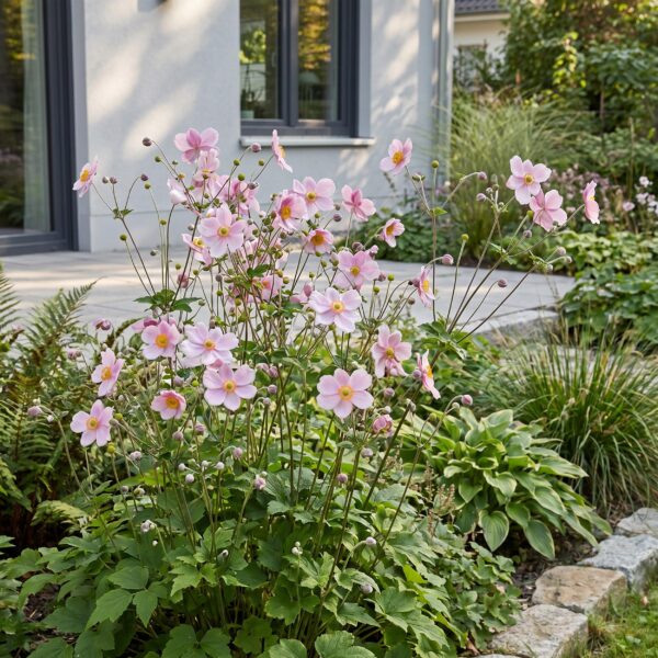 Anemone hybr. Kön. Charlotte - Herfst Anemoon - Schaduw - Roze - 3 Planten