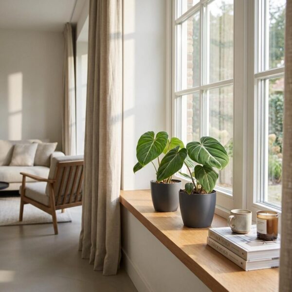 thumbnail_6000-257.jpg Philodendron Gloriosum - Glorie Philodendron - 2 Planten - met Potter Grijs