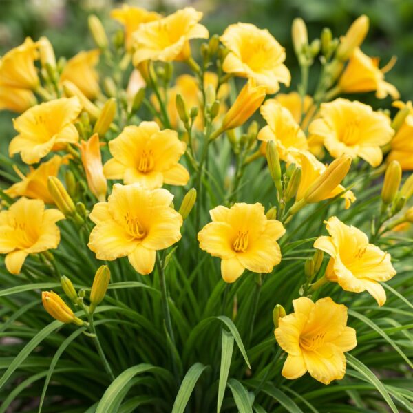 thumbnail_6000-4018.jpg Hemerocallis Stella d'Oro - Daglelie - Bijen en Vlinderlokkers - Geel - 3 Planten