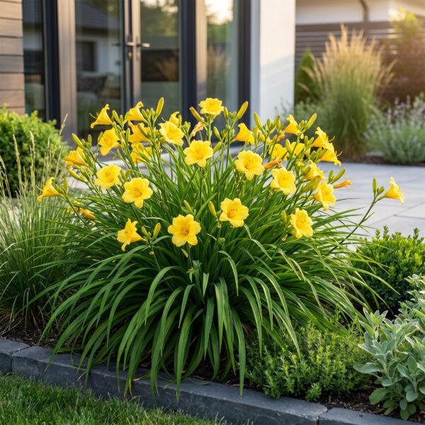 thumbnail_6000-4019.jpg Hemerocallis Stella d'Oro - Daglelie - Bijen en Vlinderlokkers - Geel - 3 Planten