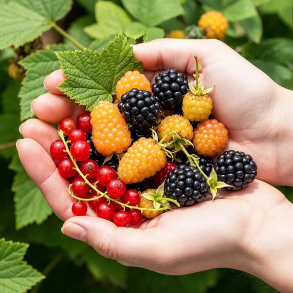 thumbnail_6000-4136.jpg Ribes-Rubes Mix - Tricolour - Winterhard - Rode Bes - Zwarte Braam - Gele Framboos - 3 Planten