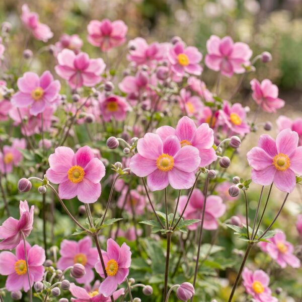 Anemone hup. Splendens - Herfst Anemoon - Schaduw - Donker Roze