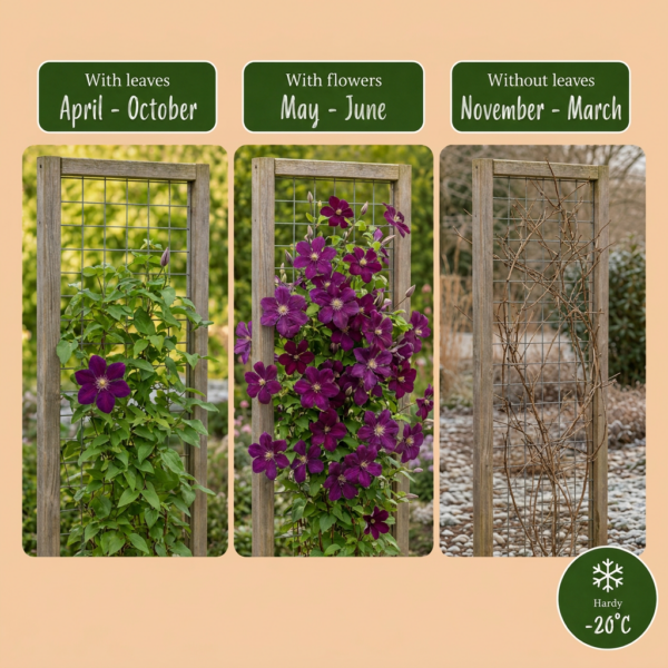 thumbnail_6000-152.png Clematis Warszawska Nike - Bosrank - Rood - Klimplant | 6 stuks