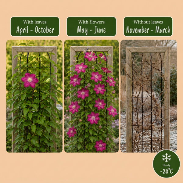 thumbnail_6000-198.png Clematis Ville de Lyon - Bosrank - Rood - Klimplant | 4 stuks