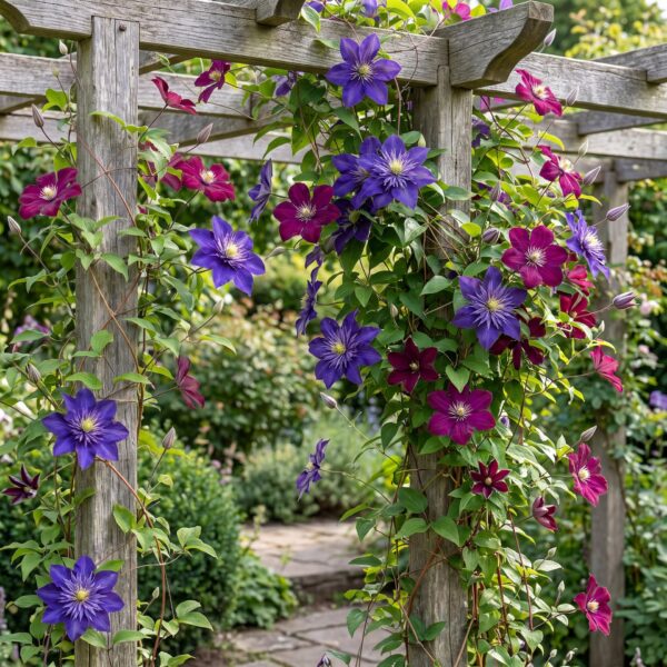 Clematis Duo Blue & Red - Bosrank Duo Blauw & Rood - Blauw - Rood - Klimplant | 6 stuks