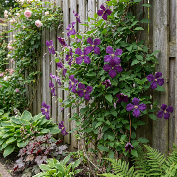 Clematis Viticella Polish Spirit - Bosrank - Paars - Klimplant